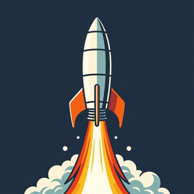 Rocket launching with flames