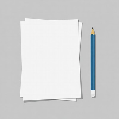 Stack of Papers and Blue Pencil