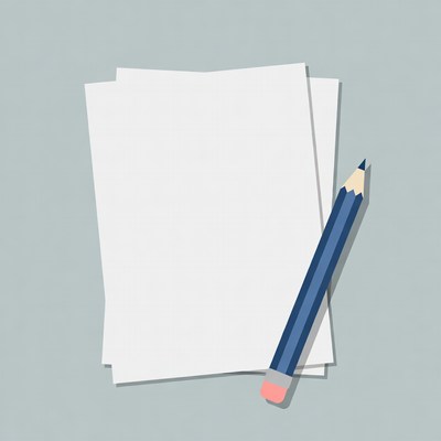 Stack of blank papers with pencil
