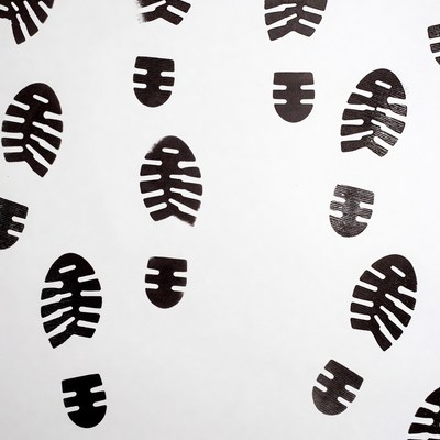 Black Shoe Prints Pattern