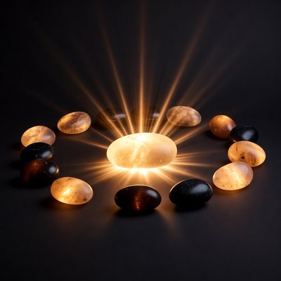 Glowing Amber Stones Circle
