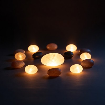 Glowing lit stones arranged in circle