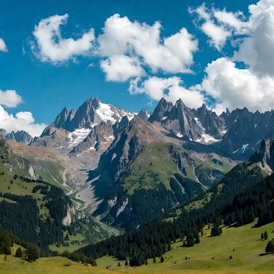 Majestic Snow-Capped Mountains in Alps
