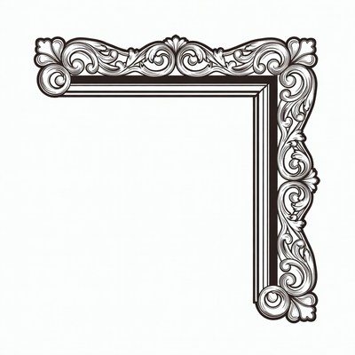 Ornate Black Corner Frame