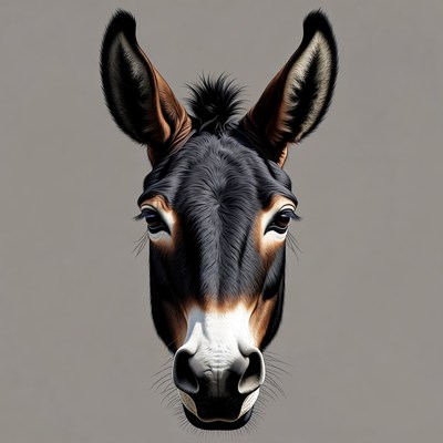 Donkey head close-up illustration