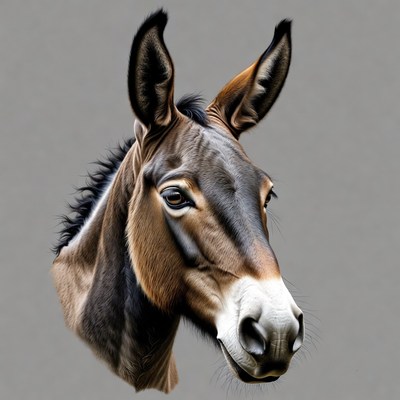 Donkey head portrait