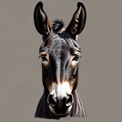 Donkey close-up portrait