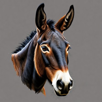 Donkey head portrait