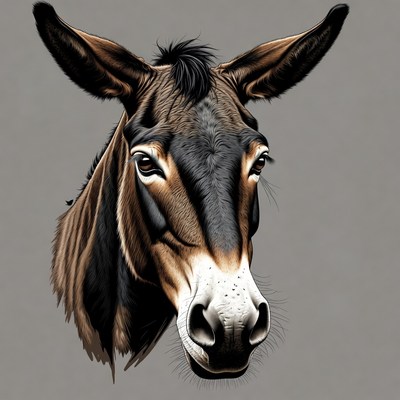 Donkey head portrait illustration