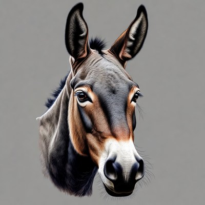 Donkey head portrait