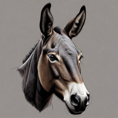 Donkey portrait illustration