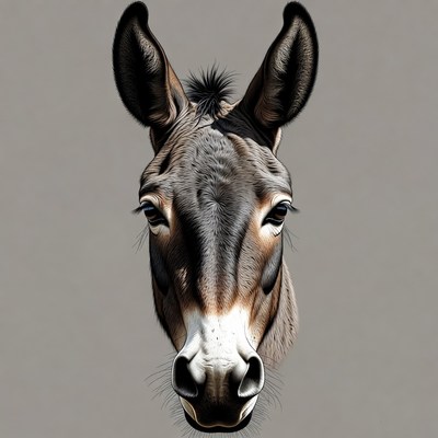 Donkey close-up portrait