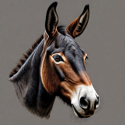 Donkey head portrait