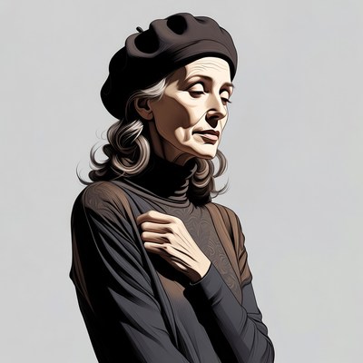 Elderly woman wearing beret