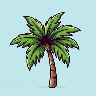 Cartoon Palm Tree Illustration