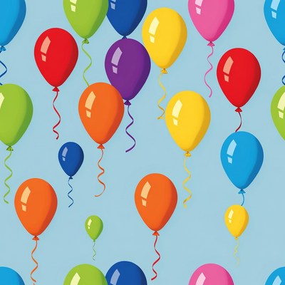 Colorful Balloons Seamless Pattern
