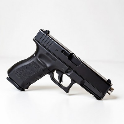 Black Glock 24 Pistol on White Background