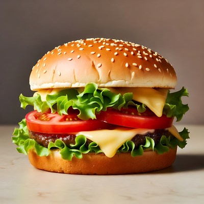 Double Cheeseburger with Lettuce and Tomato