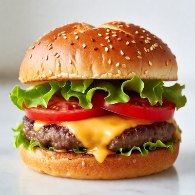Classic Cheeseburger with Lettuce and Tomato