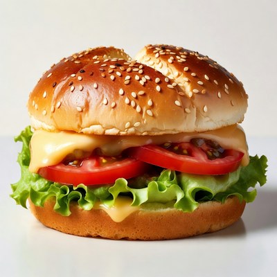 Cheeseburger with Lettuce and Tomato