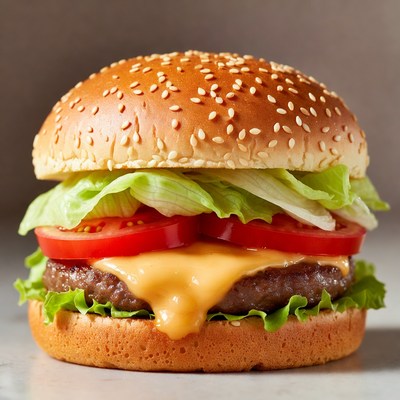 Cheeseburger with Lettuce and Tomato