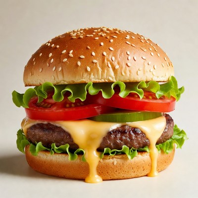 Cheeseburger with Lettuce and Tomato