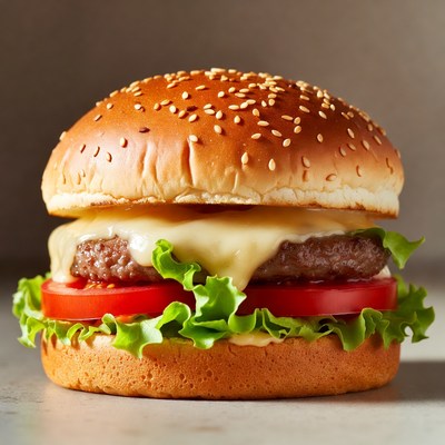 Classic Cheeseburger with Lettuce and Tomato