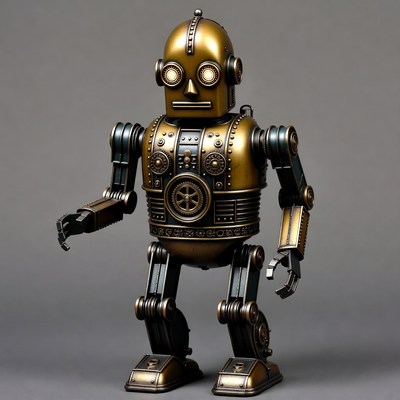 Steampunk Robot Standing Pose