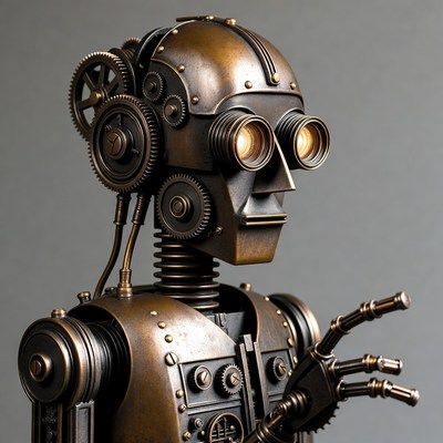 Steampunk Robot with Goggles