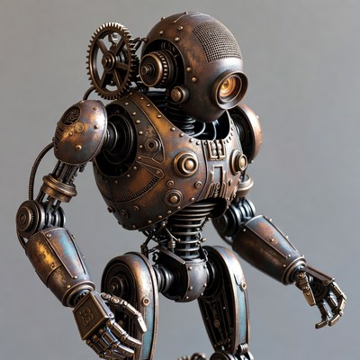 Steampunk Robot Standing Pose