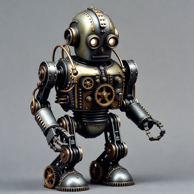 Steampunk Robot Standing Pose
