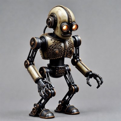 Steampunk Robot Standing Pose