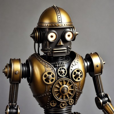 Steampunk Robot with Gears