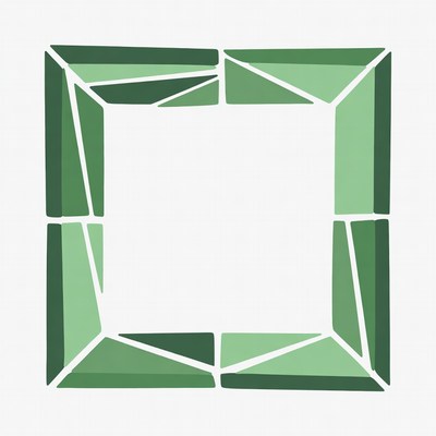 Green Geometric Frame Illustration