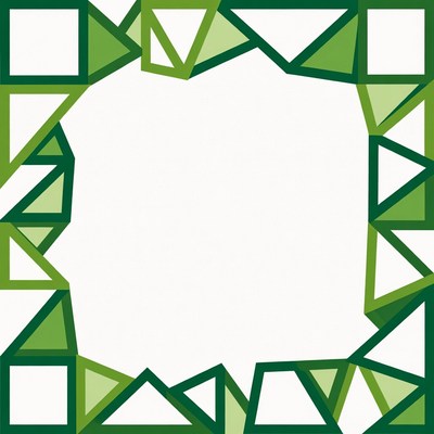 Green Geometric Triangle Border