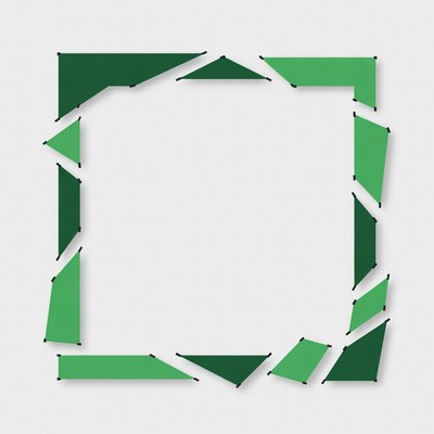 Green Triangular Geometric Frame