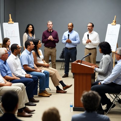 Diverse group in business meeting