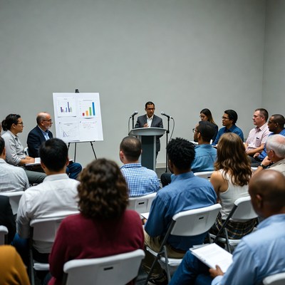 Diverse group in business presentation