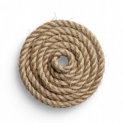 Coiled Rope on White Background