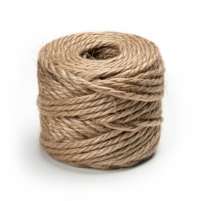 Coiled Jute Rope on White