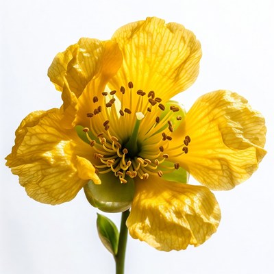 Yellow Flower with Green Bud