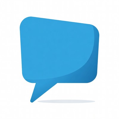 Blue speech bubble illustration