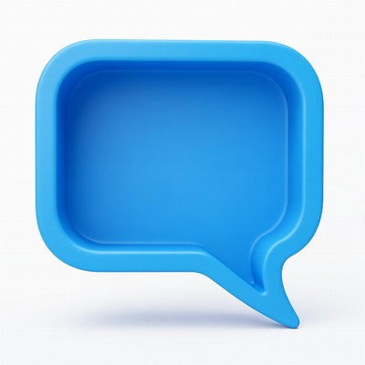 Blue 3D Speech Bubble