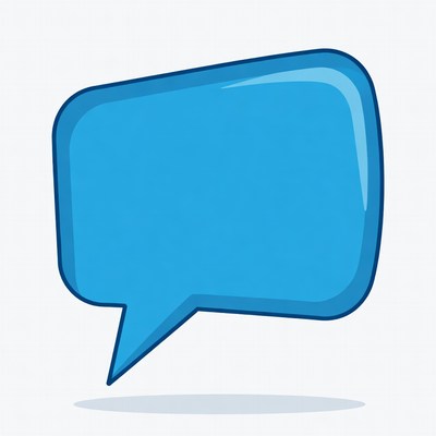 Blue Empty Speech Bubble