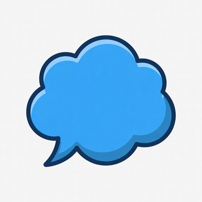 Blue Speech Bubble Icon
