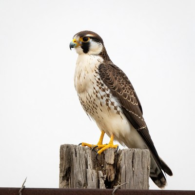 American Kestrel Perched on Post