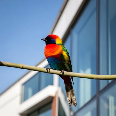 Colorful Rainbow Lorikeet on Branch