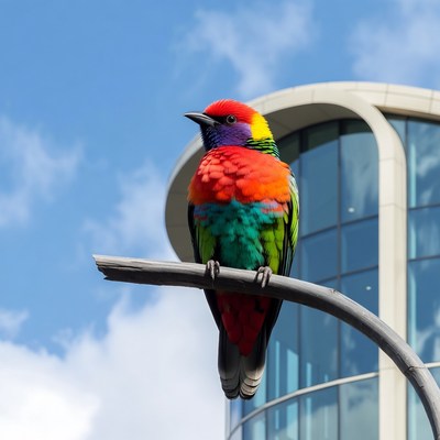 Colorful Rainbow Lorikeet on Perch