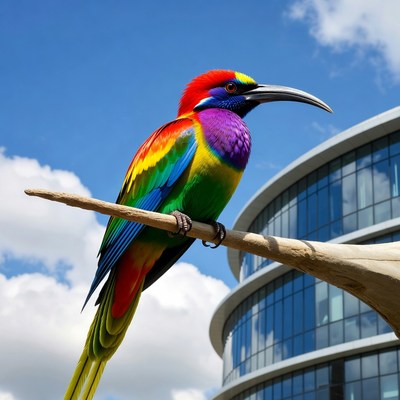 Rainbow Lorikeet Perched on Branch