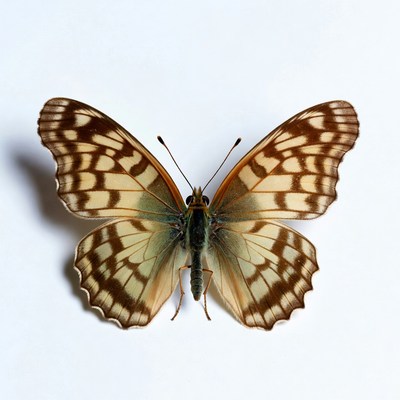 Orange White Admiral Butterfly Wings Spread